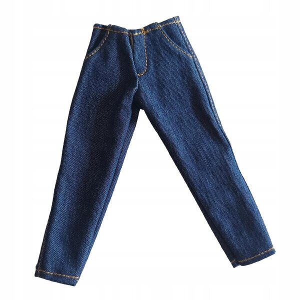 Miniaturowe spodnie w skali 1/12 Ręcznie robione Casual Fashion Mini Pants Outfit Blue