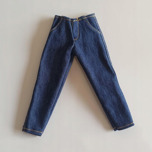 Miniaturowe spodnie w skali 1/12 Ręcznie robione Casual Fashion Mini Pants Outfit Blue