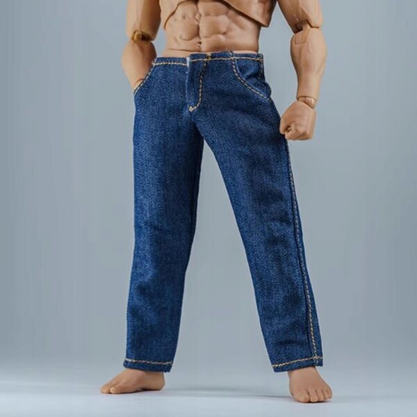 Miniaturowe spodnie w skali 1/12 Ręcznie robione Casual Fashion Mini Pants Outfit Blue