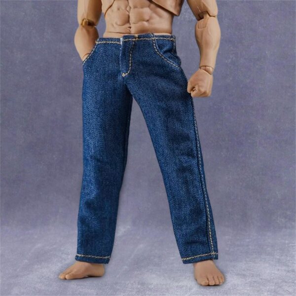 Miniaturowe spodnie w skali 1/12 Ręcznie robione Casual Fashion Mini Pants Outfit Blue