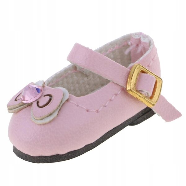 Scarpe in pelle PU rosa con fiocco e strass per bambole 1/6, 12'' Blythe