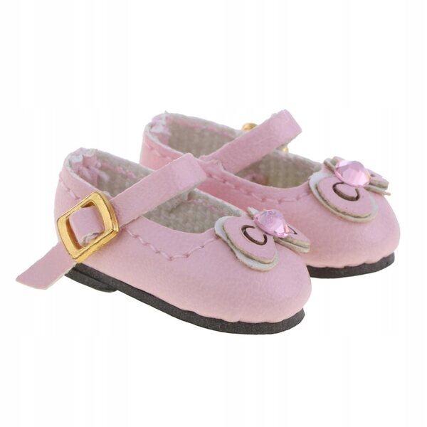 Scarpe in pelle PU rosa con fiocco e strass per bambole 1/6, 12'' Blythe