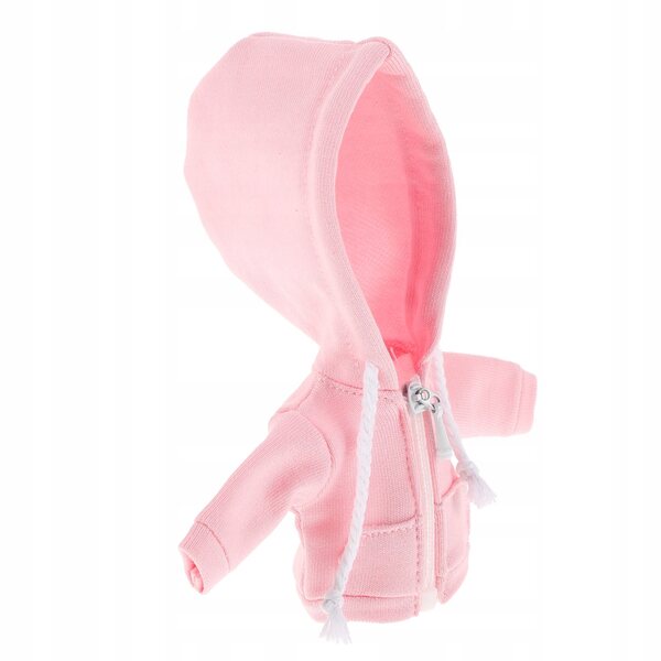Bluza mit rosa Kapuze für 12 cm große Puppen aus weichem Stoff