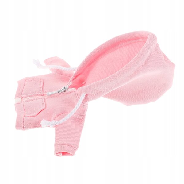 Bluza mit rosa Kapuze für 12 cm große Puppen aus weichem Stoff