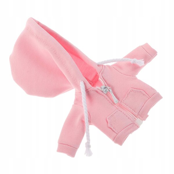 Bluza mit rosa Kapuze für 12 cm große Puppen aus weichem Stoff