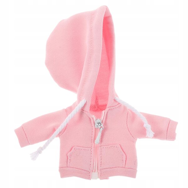 Bluza mit rosa Kapuze für 12 cm große Puppen aus weichem Stoff