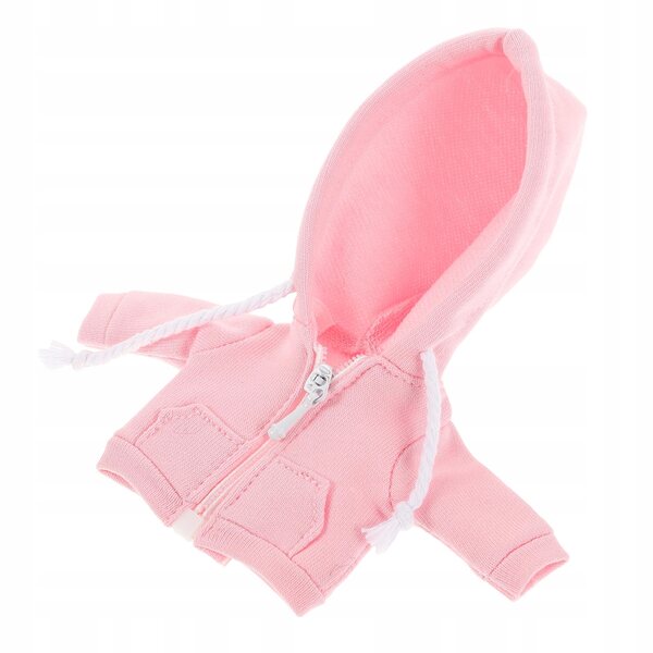 Bluza mit rosa Kapuze für 12 cm große Puppen aus weichem Stoff