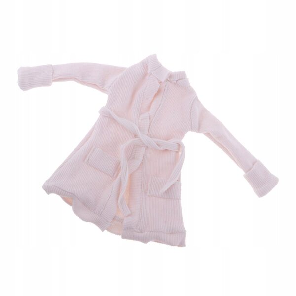 Moderno cappotto bianco con cintura per bambole da 45 cm - abbigliamento elegante