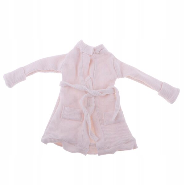 Moderno cappotto bianco con cintura per bambole da 45 cm - abbigliamento elegante
