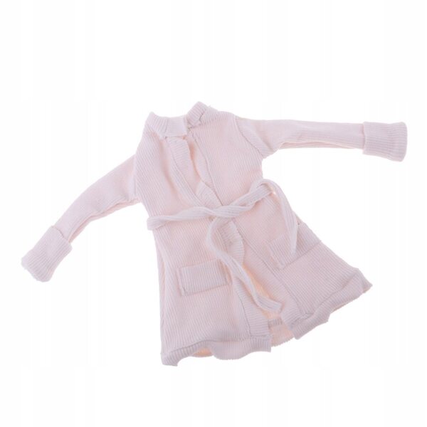 Moderno cappotto bianco con cintura per bambole da 45 cm - abbigliamento elegante