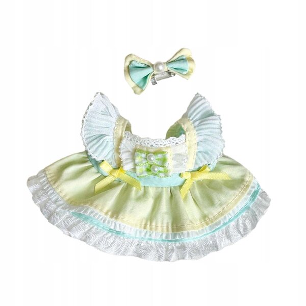 Ubranka per bambole 15-17 cm in tessuto morbido con accessori verdi per bambini