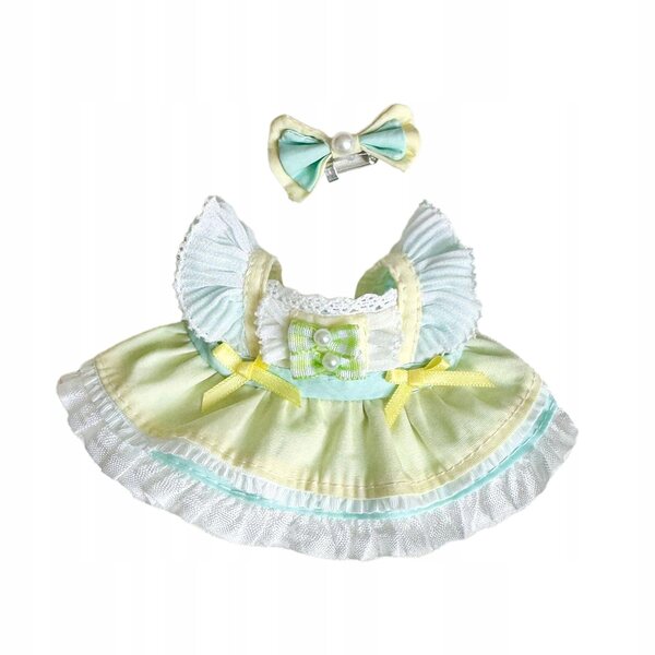 Ubranka pour poupées 15-17 cm en tissu doux avec accessoires verts pour enfants