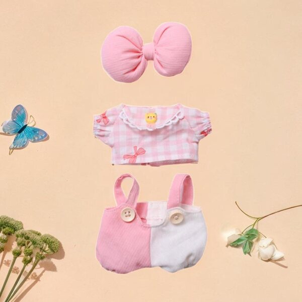 Plüschpuppen-Kleidungsset, rosa, weiches Geschenk für Kinder