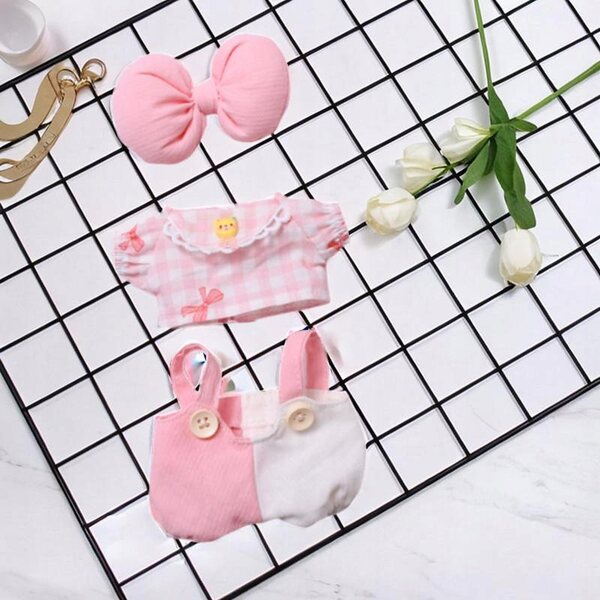 Plüschpuppen-Kleidungsset, rosa, weiches Geschenk für Kinder