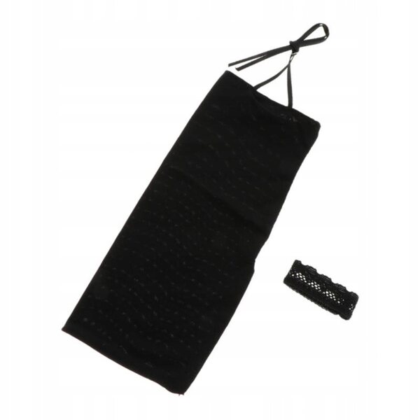 Gürtelkleid im Maßstab 1:6 mit Armbändern für 12-Zoll-Figuren in Schwarz