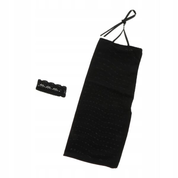 Gürtelkleid im Maßstab 1:6 mit Armbändern für 12-Zoll-Figuren in Schwarz