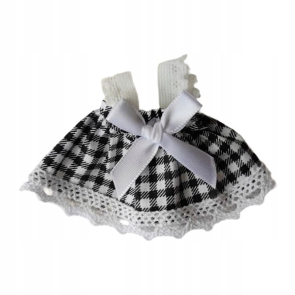 17 cm großes schwarzes Plüschpuppenkleid, abnehmbare Dekoration, modisch und bequem