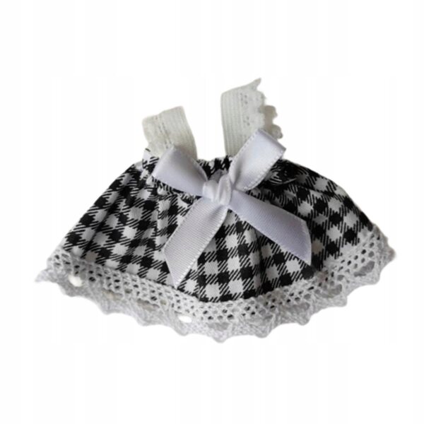 17 cm großes schwarzes Plüschpuppenkleid, abnehmbare Dekoration, modisch und bequem