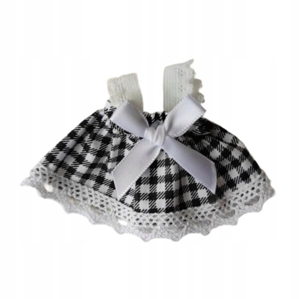 17 cm großes schwarzes Plüschpuppenkleid, abnehmbare Dekoration, modisch und bequem