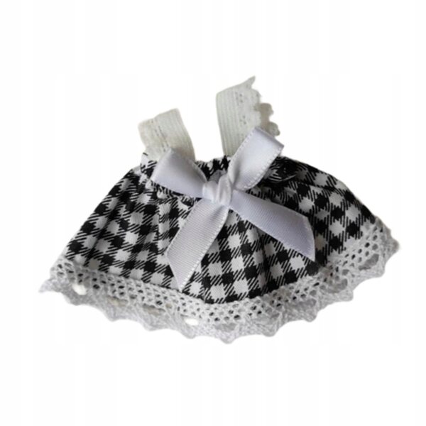 17 cm großes schwarzes Plüschpuppenkleid, abnehmbare Dekoration, modisch und bequem