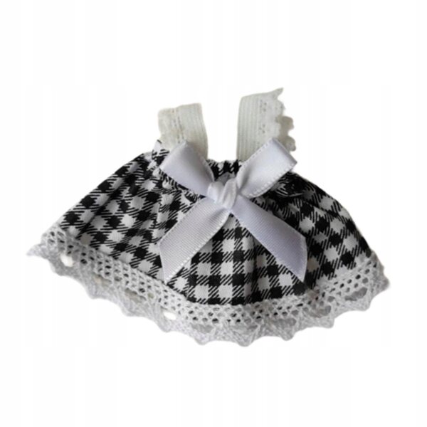17 cm großes schwarzes Plüschpuppenkleid, abnehmbare Dekoration, modisch und bequem