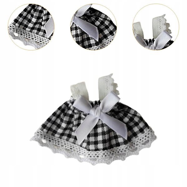 17 cm großes schwarzes Plüschpuppenkleid, abnehmbare Dekoration, modisch und bequem
