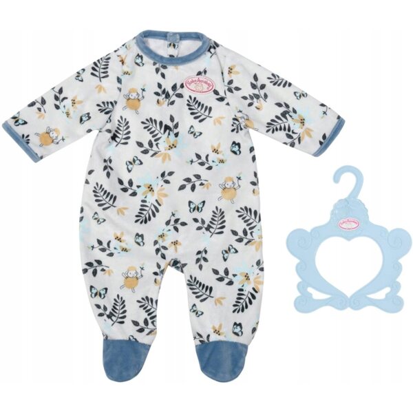 Baby Annabell Pigiama Azzurro per Bambole 43 cm con Stampe Giardino e Gancio
