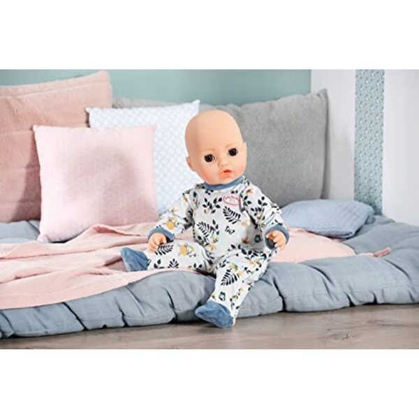 Baby Annabell Hellblauer Schlafanzug für 43 cm große Puppen mit Gartenmotiven und Haken
