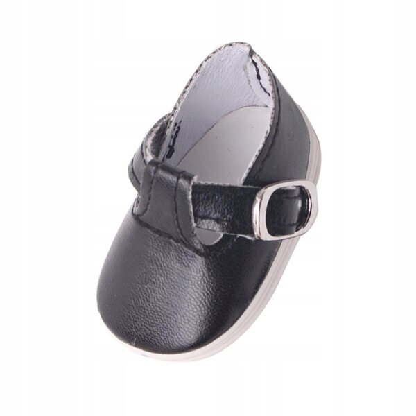 Scarpe in pelle PU nere con fibbie per bambole Mell Chan 14,5 pollici