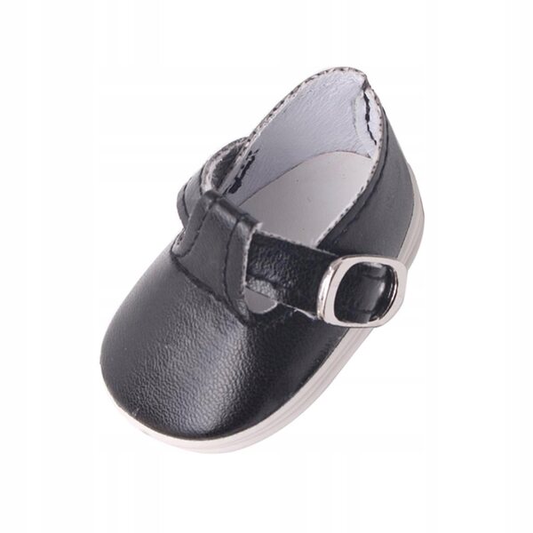 Scarpe in pelle PU nere con fibbie per bambole Mell Chan 14,5 pollici