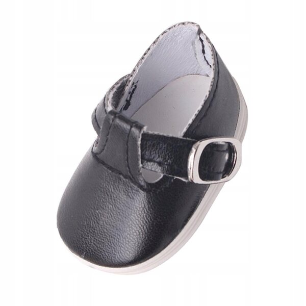 Scarpe in pelle PU nere con fibbie per bambole Mell Chan 14,5 pollici