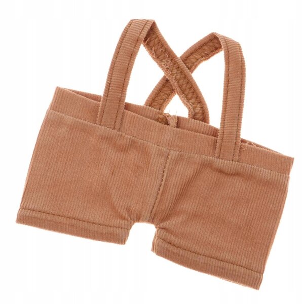 Khakifarbene Hosenträgerhose für Puppen und Bären 20 cm – Alltagskleidung