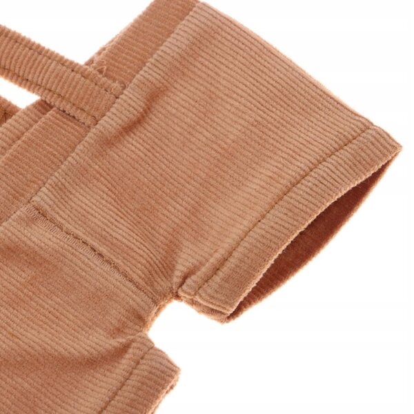 Khakifarbene Hosenträgerhose für Puppen und Bären 20 cm – Alltagskleidung