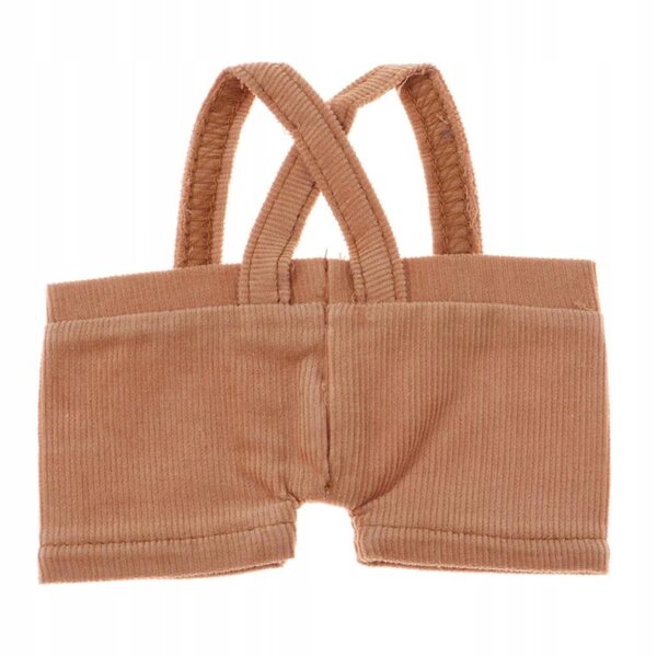 Khakifarbene Hosenträgerhose für Puppen und Bären 20 cm – Alltagskleidung