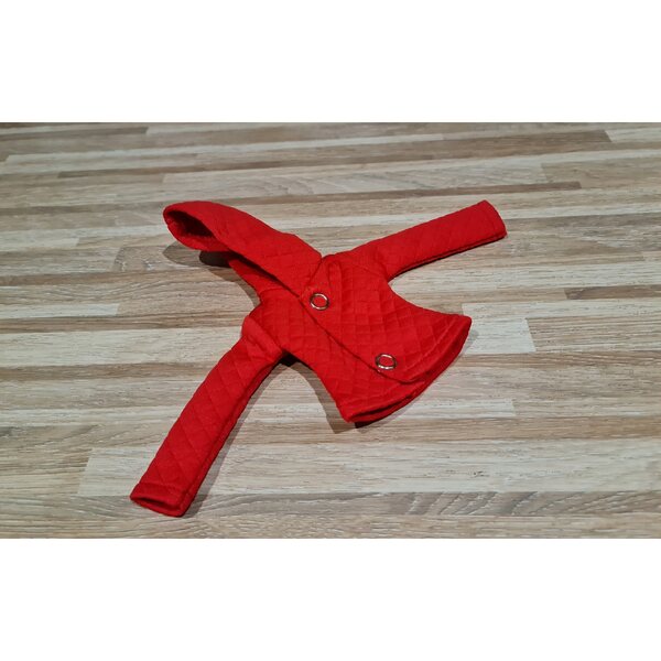 Kurtka rossa imbottita per bambole classiche moda 4+ anni con cappuccio