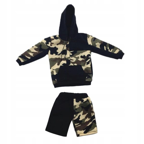 1:6 Hip-Hop-Kleidung für 12 Zoll große männliche Actionfiguren mit Sweatshirt und Shorts