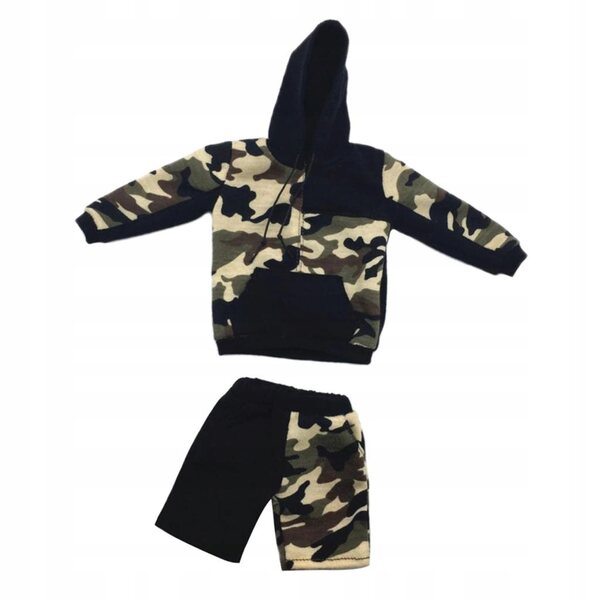 1:6 Hip-Hop-Kleidung für 12 Zoll große männliche Actionfiguren mit Sweatshirt und Shorts