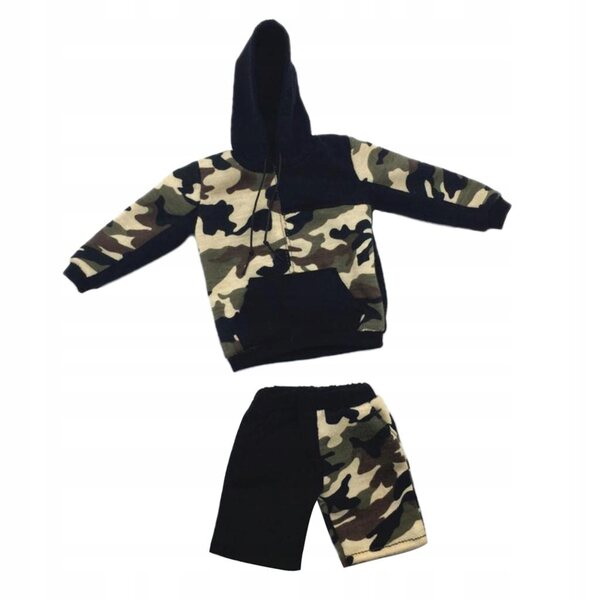 1:6 Hip-Hop-Kleidung für 12 Zoll große männliche Actionfiguren mit Sweatshirt und Shorts
