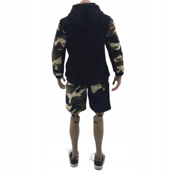 1:6 Hip-Hop-Kleidung für 12 Zoll große männliche Actionfiguren mit Sweatshirt und Shorts