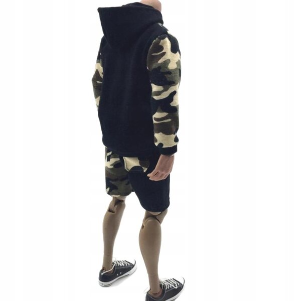1:6 Hip-Hop-Kleidung für 12 Zoll große männliche Actionfiguren mit Sweatshirt und Shorts