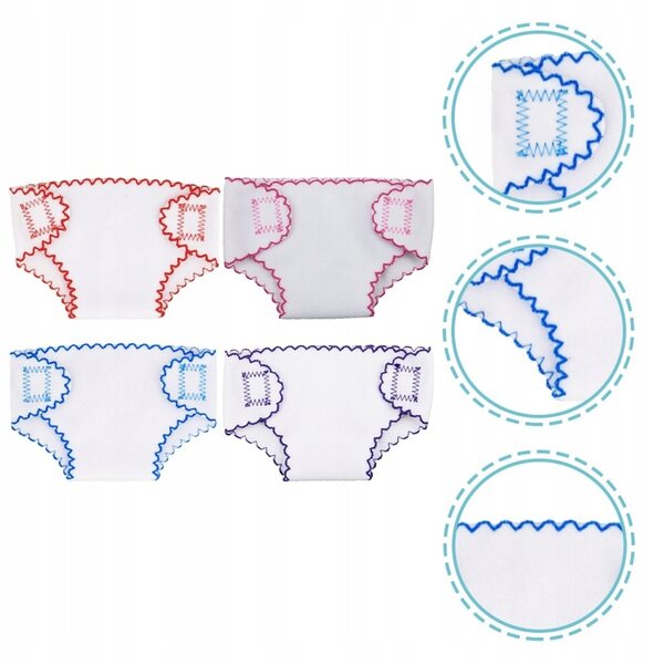 Set 4 Pannolini e Biancheria per Bambole - Accessori Colorati e Lavabili