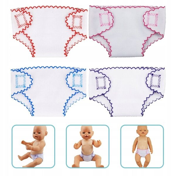 Set 4 Pannolini e Biancheria per Bambole - Accessori Colorati e Lavabili