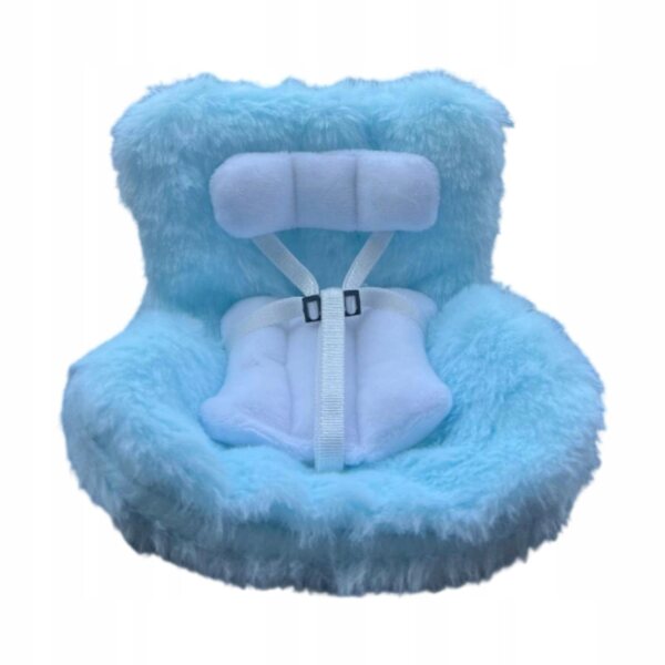 Puppenfahrzeug mit sicherem Sitz für 17 cm große Puppen – blaues Lernspielzeug