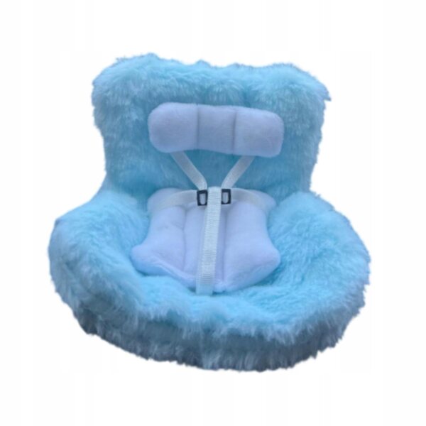 Puppenfahrzeug mit sicherem Sitz für 17 cm große Puppen – blaues Lernspielzeug