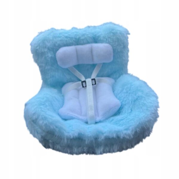 Puppenfahrzeug mit sicherem Sitz für 17 cm große Puppen – blaues Lernspielzeug