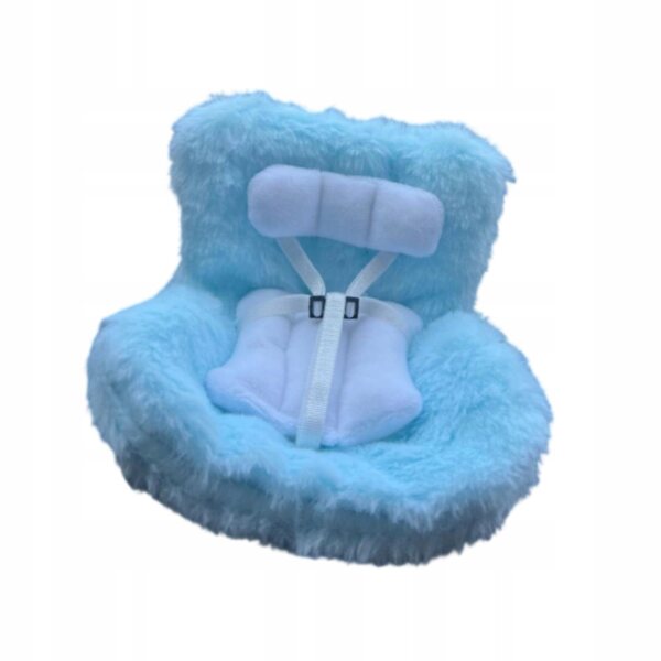 Puppenfahrzeug mit sicherem Sitz für 17 cm große Puppen – blaues Lernspielzeug