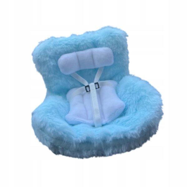 Puppenfahrzeug mit sicherem Sitz für 17 cm große Puppen – blaues Lernspielzeug