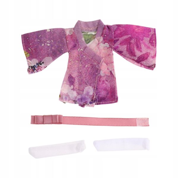Kimono femminile in miniatura scala 1/12 colore viola con accessori completi