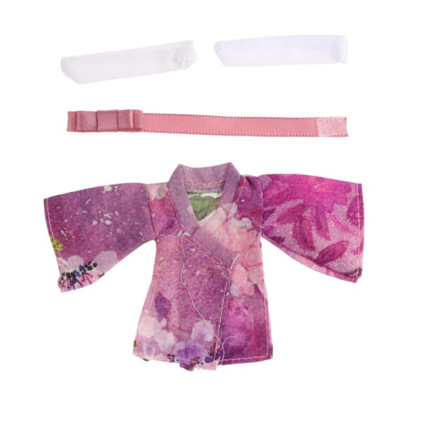 Kimono femminile in miniatura scala 1/12 colore viola con accessori completi