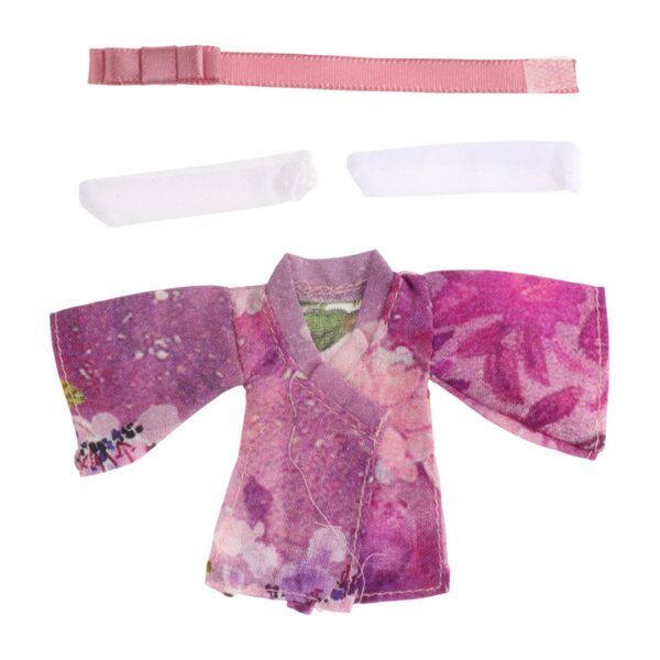 Kimono femminile in miniatura scala 1/12 colore viola con accessori completi